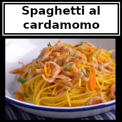 Receta: spaghetti con cúrcuma y cardamomo con camarones
