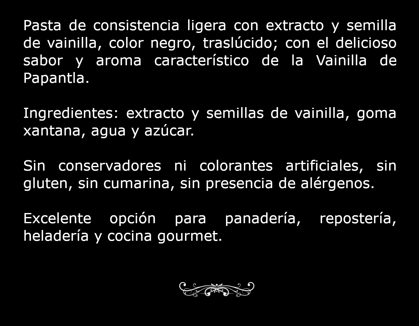 Descripción y características de la pasta de vainilla orgánica Verdesazón